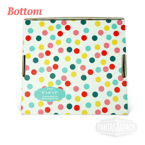 Pattern Colored Shipping Boxes by Fantastapack (6x6x2, Polka Dots)