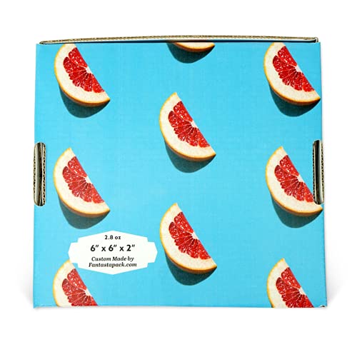 Pattern Colored Shipping Boxes by Fantastapack (6x6x2, Blue Blood Oranges)