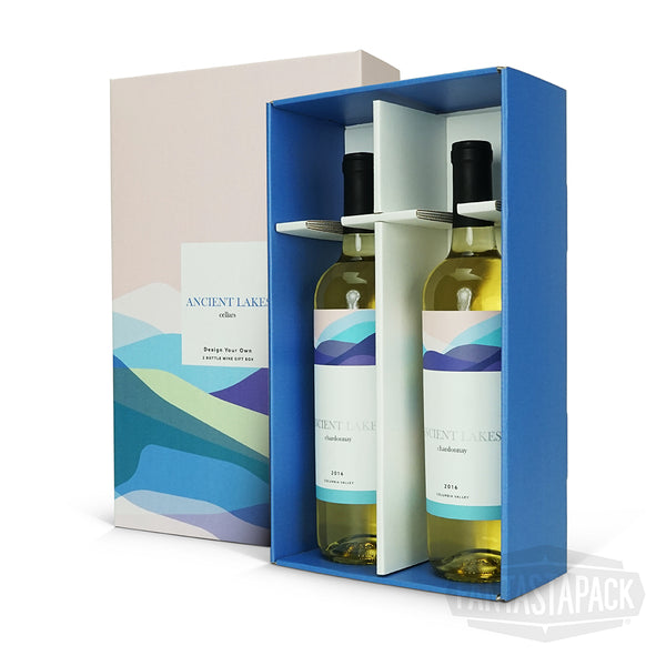Two Bottle Wine Display Gift Box Custom Wine Box by Fantastapack