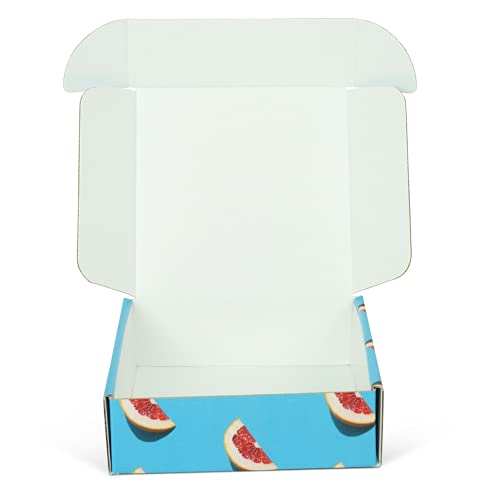Pattern Colored Shipping Boxes by Fantastapack (6x6x2, Blue Blood Oranges)